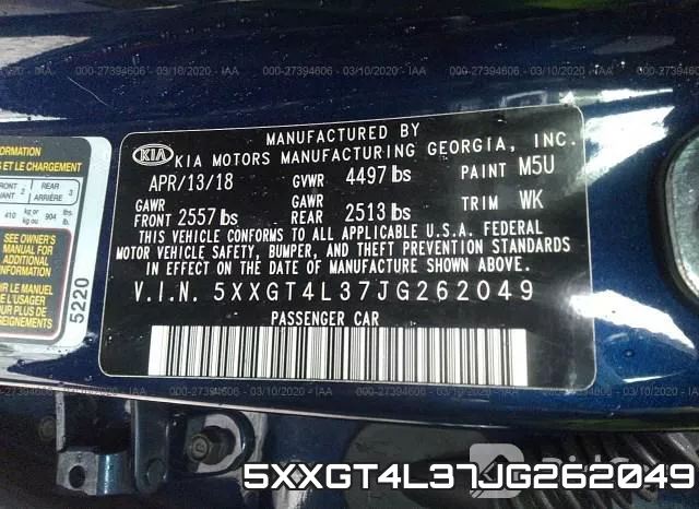 5XXGT4L37JG262049 фото 10