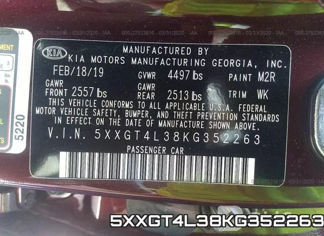 5XXGT4L38KG352263 фото 10