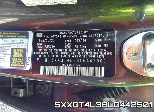 5XXGT4L38LG442501 фото 10