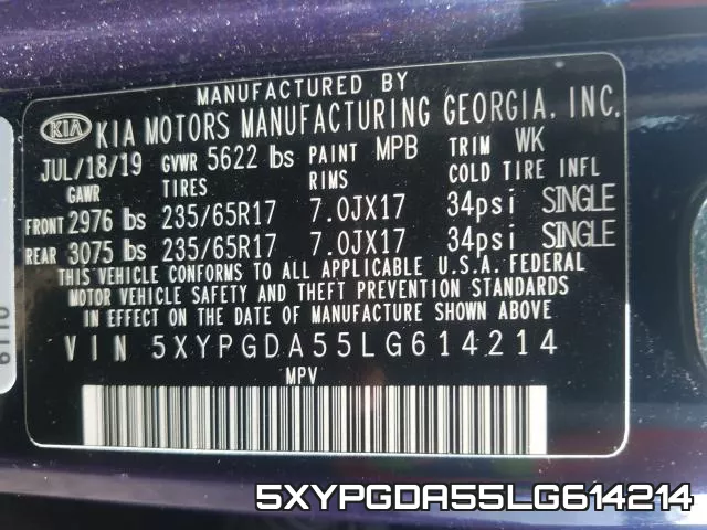 5XYPGDA55LG614214 фото 2