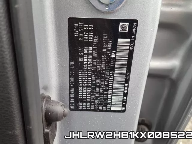 JHLRW2H81KX008522 фото 2