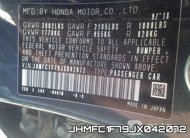 JHMFC1F79JX042072 фото 10