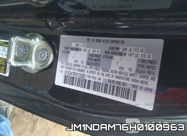 JM1NDAM76H0100963 фото 10