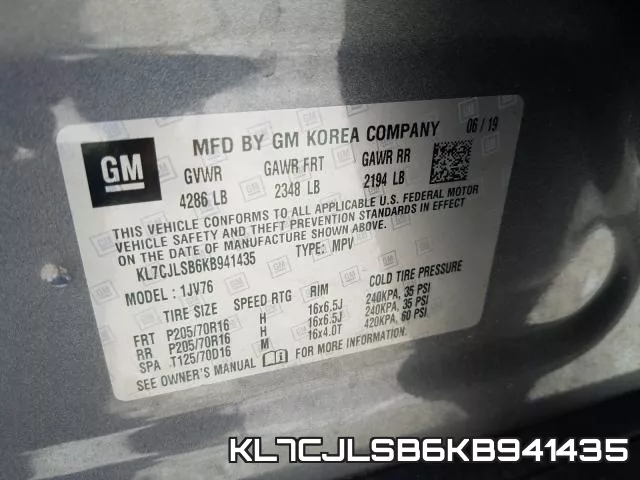KL7CJLSB6KB941435 фото 2
