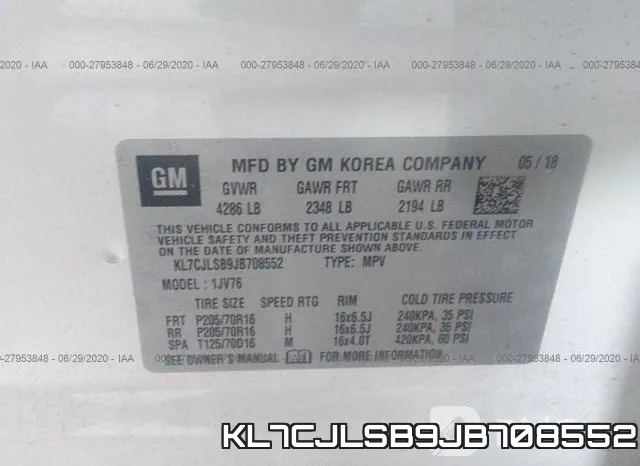KL7CJLSB9JB708552 фото 10