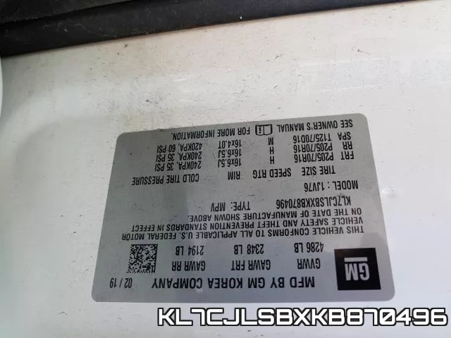 KL7CJLSBXKB870496 фото 2