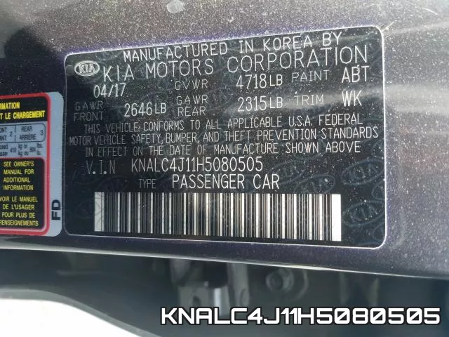KNALC4J11H5080505 фото 2