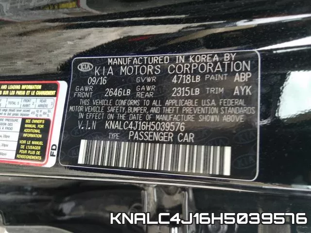 KNALC4J16H5039576 фото 2
