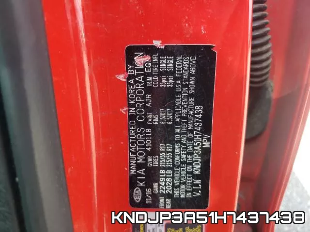 KNDJP3A51H7437438 фото 2