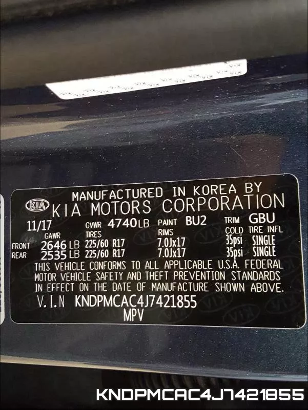 KNDPMCAC4J7421855 фото 2