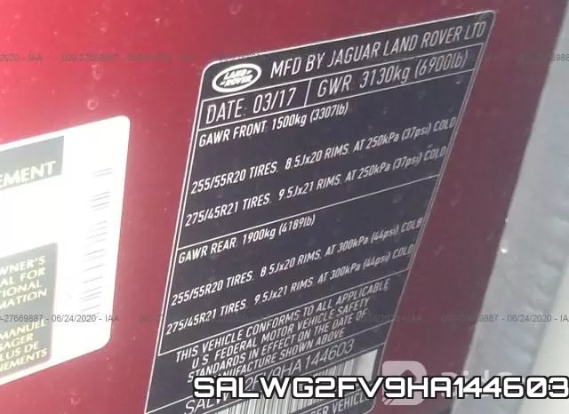 SALWG2FV9HA144603 фото 10