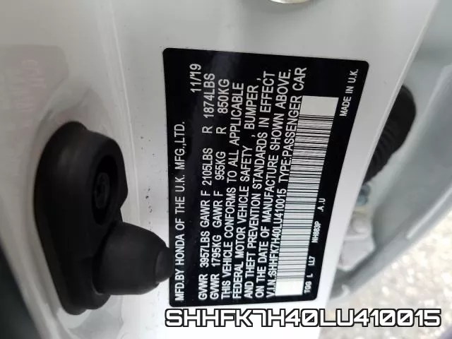SHHFK7H40LU410015 фото 2