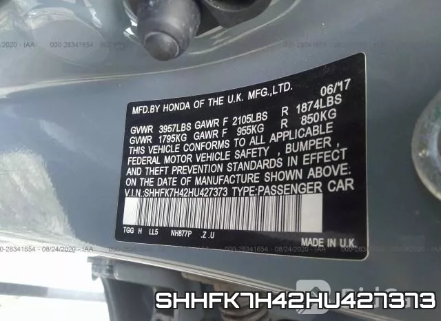 SHHFK7H42HU427373 фото 10