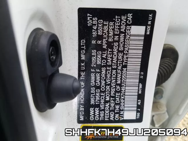 SHHFK7H49JU205094 фото 2