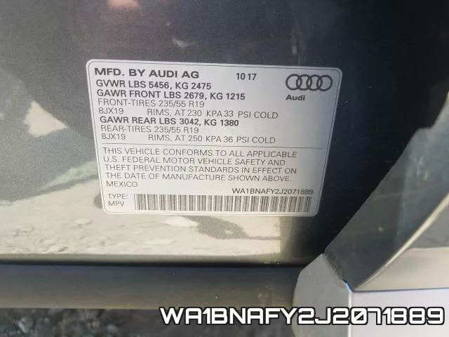 WA1BNAFY2J2071889 фото 2