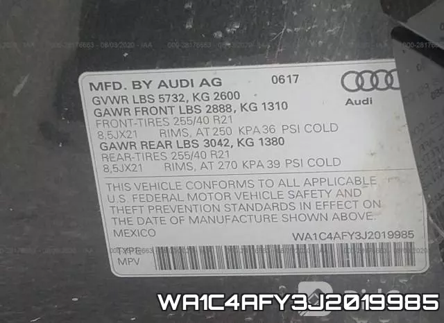 WA1C4AFY3J2019985 фото 10