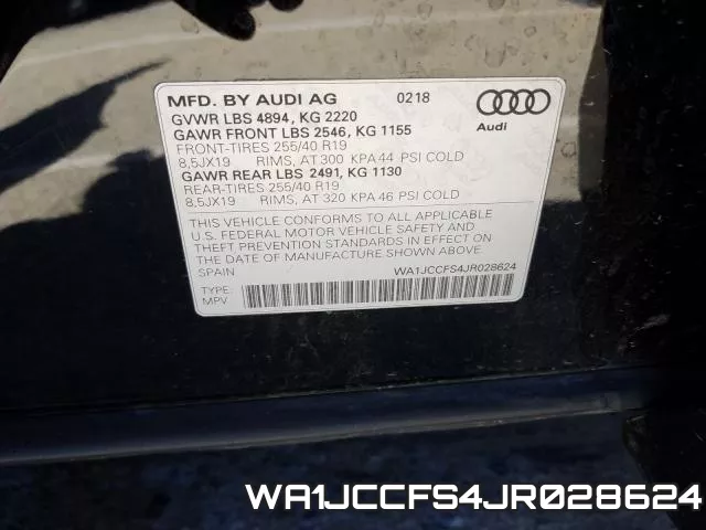 WA1JCCFS4JR028624 фото 2