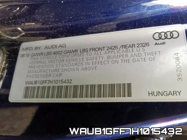 WAUB1GFF7H1015432 фото 2