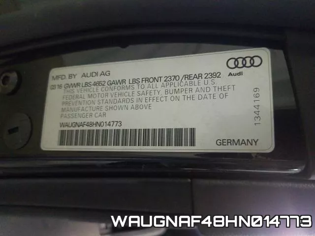 WAUGNAF48HN014773 фото 2