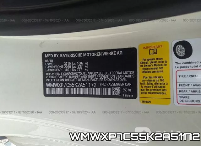 WMWXP7C55K2A51172 фото 10