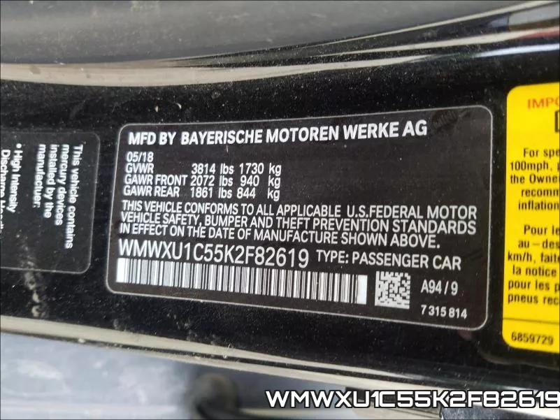 WMWXU1C55K2F82619 фото 2