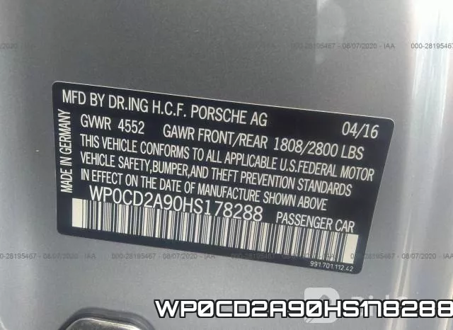 WP0CD2A90HS178288 фото 10