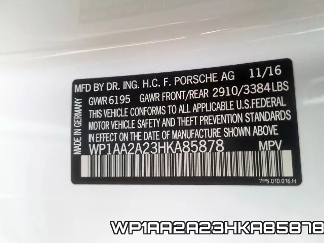 WP1AA2A23HKA85878 фото 2