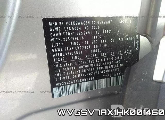 WVGSV7AX1HK001460 фото 10