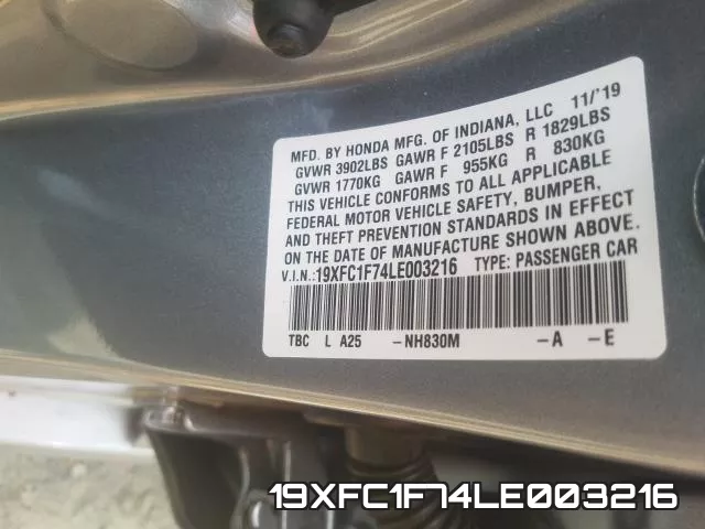 19XFC1F74LE003216 фото 2