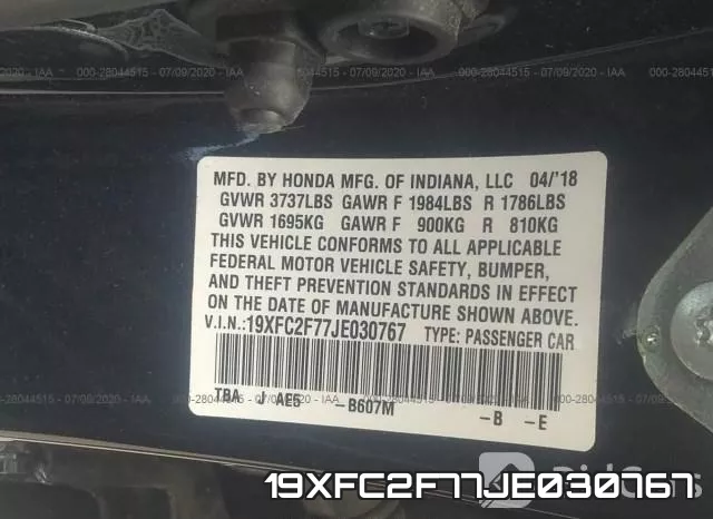 19XFC2F77JE030767 фото 10