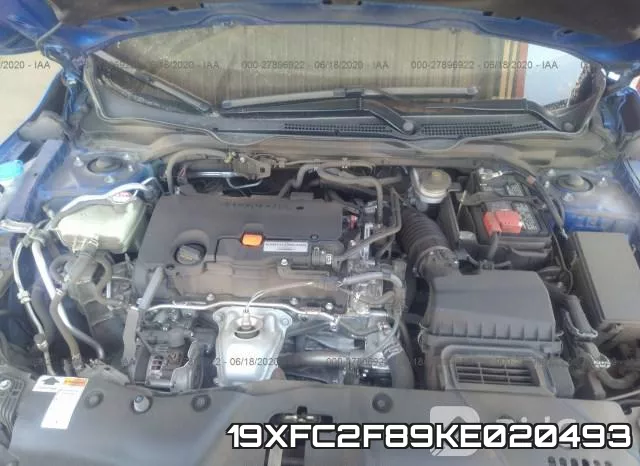 19XFC2F89KE020493 фото 2