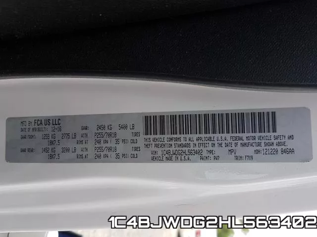 1C4BJWDG2HL563402 фото 2