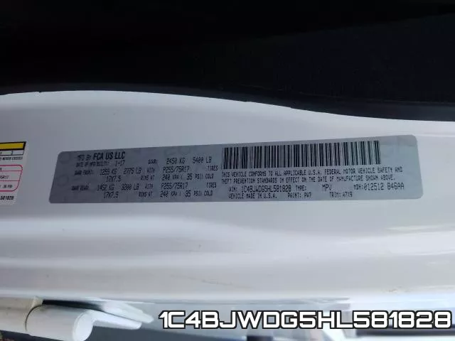 1C4BJWDG5HL581828 фото 2