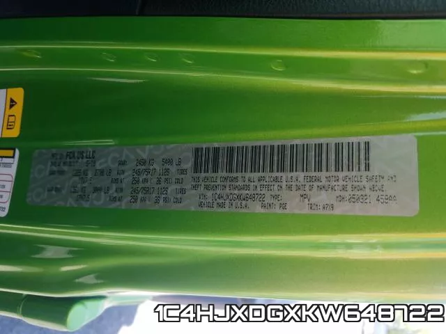 1C4HJXDGXKW648722 фото 2