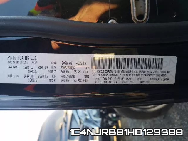 1C4NJRBB1HD129388 фото 2