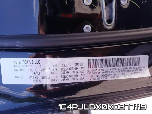 1C4PJLDX0KD377119 фото 2