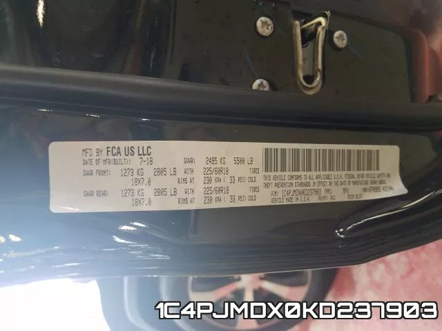 1C4PJMDX0KD237903 фото 2