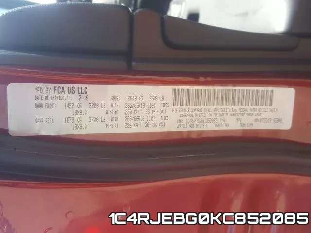 1C4RJEBG0KC852085 фото 2