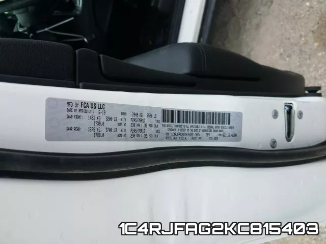 1C4RJFAG2KC815403 фото 2