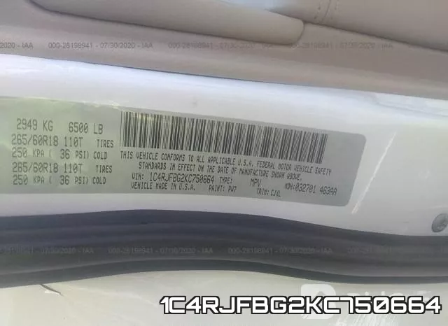 1C4RJFBG2KC750664 фото 10