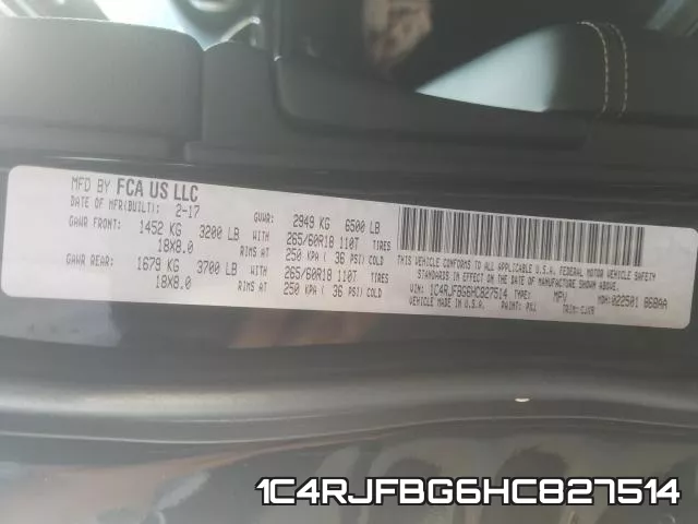 1C4RJFBG6HC827514 фото 2