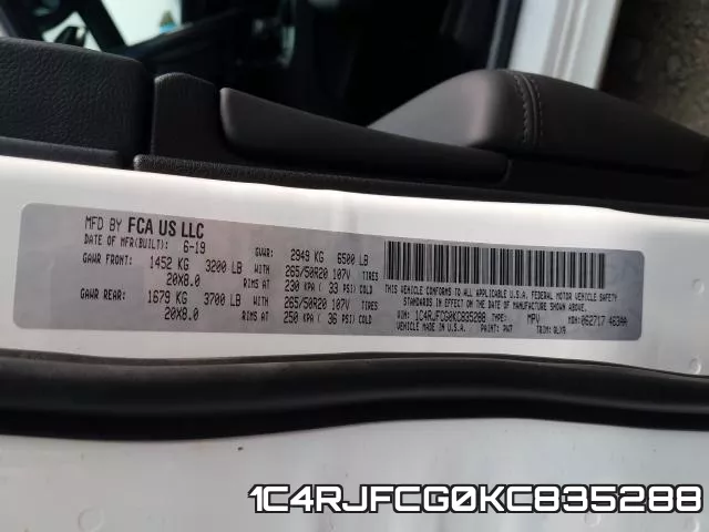 1C4RJFCG0KC835288 фото 2