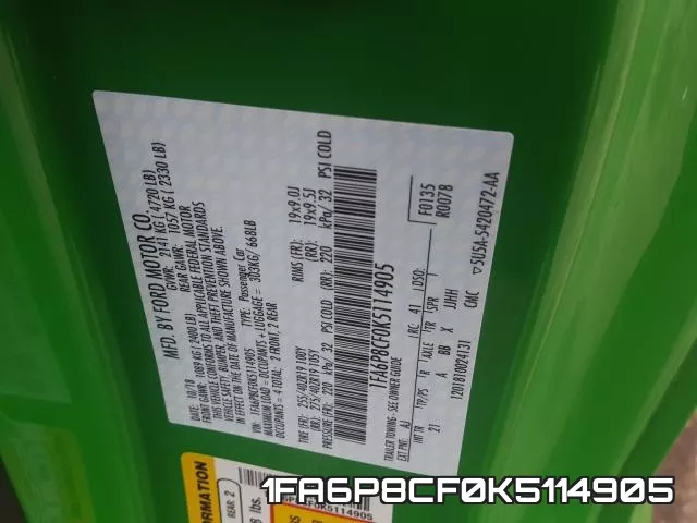 1FA6P8CF0K5114905 фото 2