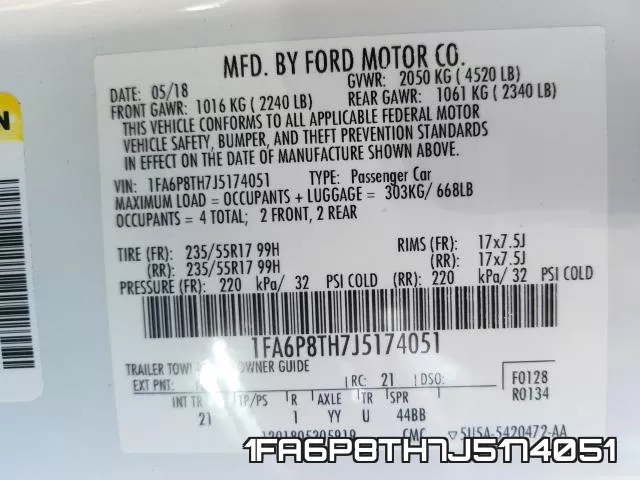 1FA6P8TH7J5174051 фото 2