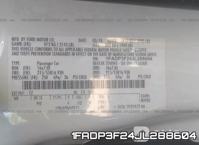 1FADP3F24JL288604 фото 10