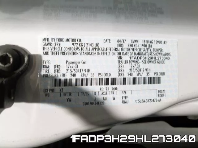 1FADP3H29HL273040 фото 2