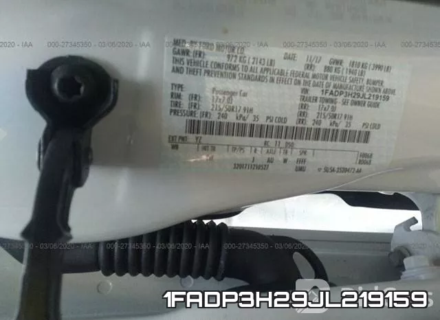 1FADP3H29JL219159 фото 10