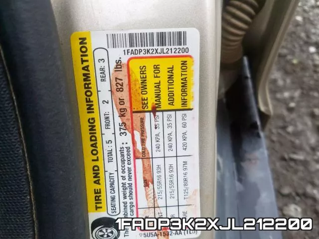 1FADP3K2XJL212200 фото 2