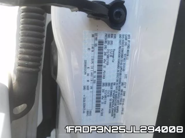 1FADP3N25JL294008 фото 2