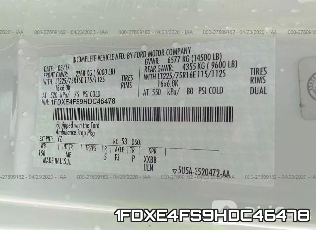 1FDXE4FS9HDC46478 фото 10